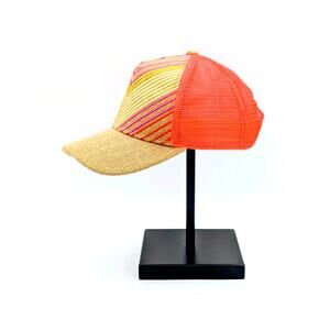 prAna Delilah Trucker Hat One Size Jute Mesh Snapback Chevron Boho Desert Surf